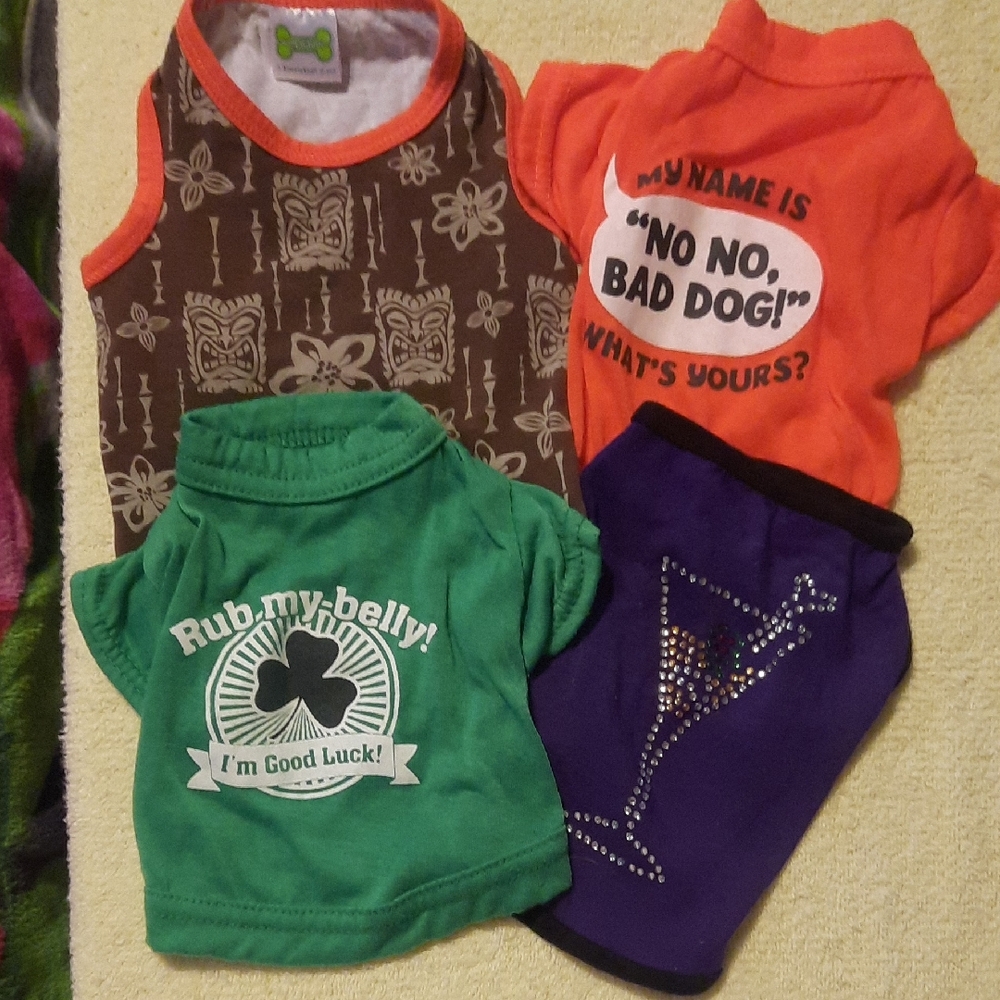 Colorful Dog Apparel Set - Green, Orange, Brown